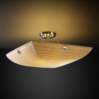 18'' Semi-Flush Bowl w/ LARGE SQUARE W/ POINT FINIALS (254|PNA-9651-25-WAVE-NCKL-F4)