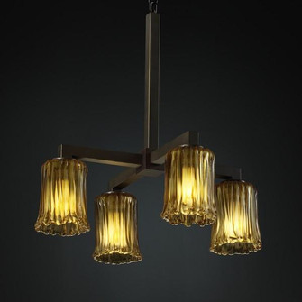 Modular 4-Downlight Chandelier (254|GLA-8920-16-AMBR-NCKL)