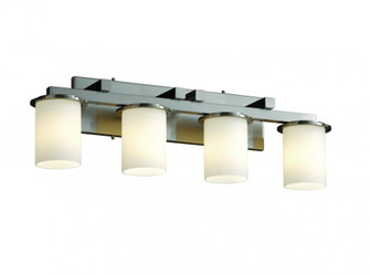 Dakota 4-Light Straight-Bar Bath Bar (254|FSN-8774-10-OPAL-MBLK)