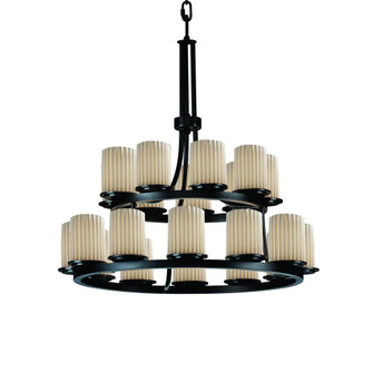 Dakota 21-Light 2-Tier Ring Chandelier (254|POR-8767-10-PLET-MBLK)