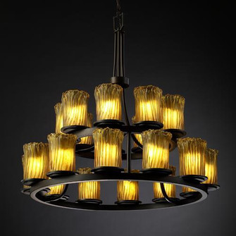 Dakota 21-Light 2-Tier Ring Chandelier (254|GLA-8767-16-WHTW-DBRZ)