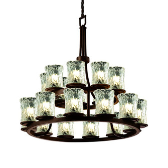 Dakota 21-Light 2-Tier Ring Chandelier (254|GLA-8767-16-CLRT-DBRZ)