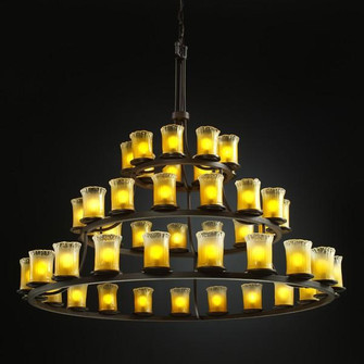 Dakota 45-Light 3-Tier Ring Chandelier (254|GLA-8714-16-AMBR-MBLK)