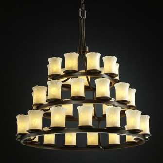 Dakota 36-Light 3-Tier Ring Chandelier (254|GLA-8712-16-WTFR-MBLK)