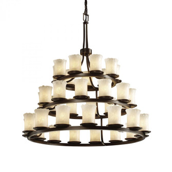 Dakota 36-Light 3-Tier Ring Chandelier (254|GLA-8712-16-WHTW-DBRZ)