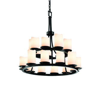 Dakota 21-Light 2-Tier Ring Chandelier (254|CNDL-8767-14-CREM-MBLK)