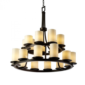 Dakota 21-Light 2-Tier Ring Chandelier (254|CNDL-8767-10-CREM-DBRZ)