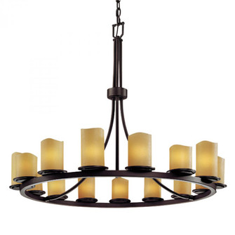 Dakota 15-Light 1-Tier Ring Chandelier (254|CNDL-8715-14-AMBR-DBRZ)
