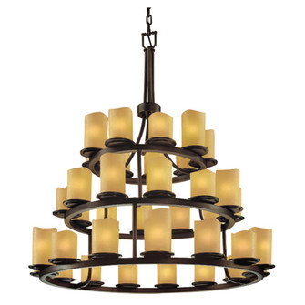 Dakota 36-Light 3-Tier Ring Chandelier (254|CNDL-8712-14-AMBR-DBRZ)