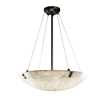 24'' Pendant Bowl w/ Pair Square Finials (254|CLD-9662-25-MBLK-F2)
