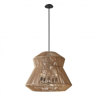 Nido 30'' Tiered Trapezoid Natural Rope 5-Light Pendant (254|ECO-8294-MBLK)