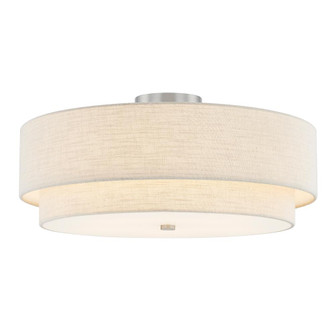 Classic 22'' Tiered Drum Semi-Flush (254|FAB-9775-CREM-NCKL)