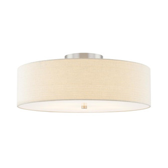 Classic 24'' Drum Semi-Flush (254|FAB-9762-CREM-NCKL)