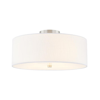 Classic 18'' Drum Semi-Flush (254|FAB-9761-WHTE-NCKL)