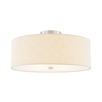 Classic 18'' Drum Semi-Flush (254|FAB-9761-CREM-NCKL)