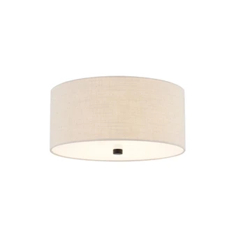 Classic 14'' Drum Flush-Mount (254|FAB-9735-CREM-MBLK)