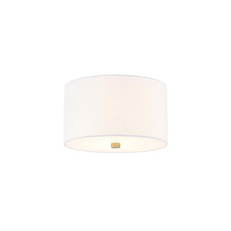 Classic 11'' Drum Flush-Mount (254|FAB-9730-WHTE-BRSS)