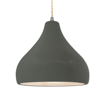 Large Droplet 1-Light Pendant (254|CER-6565-PWGN-NCKL-BEIG-TWST)