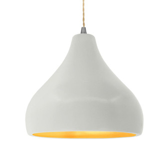 Large Droplet 1-Light Pendant (254|CER-6565-MTGD-NCKL-BEIG-TWST-LED1-700)