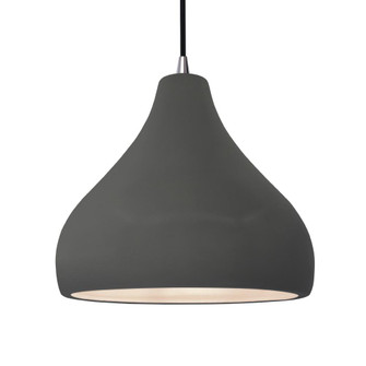 Large Droplet 1-Light Pendant (254|CER-6565-GRY-NCKL-BKCD)