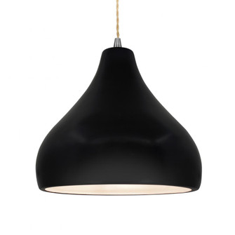 Large Droplet 1-Light Pendant (254|CER-6565-CRB-NCKL-BEIG-TWST)
