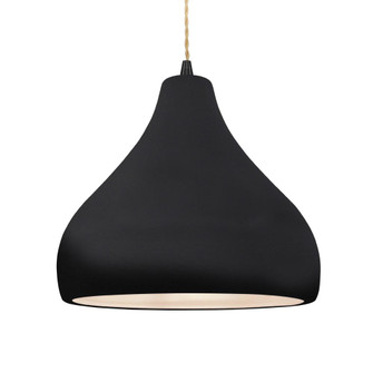 Large Droplet 1-Light Pendant (254|CER-6565-BLK-MBLK-BEIG-TWST-LED1-700)
