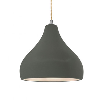 Medium Droplet 1-Light Pendant (254|CER-6563-PWGN-NCKL-BEIG-TWST)