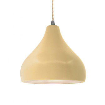 Medium Droplet 1-Light Pendant (254|CER-6563-MYLW-NCKL-BEIG-TWST)