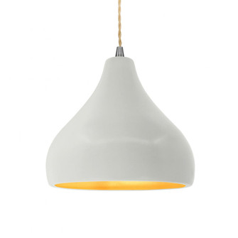 Medium Droplet 1-Light Pendant (254|CER-6563-MTGD-NCKL-BEIG-TWST)