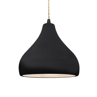 Medium Droplet 1-Light Pendant (254|CER-6563-BLK-MBLK-BEIG-TWST-LED1-700)