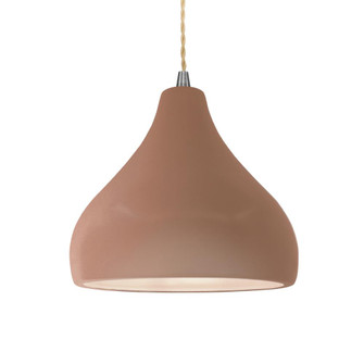 Medium Droplet 1-Light Pendant (254|CER-6563-ADOB-NCKL-BEIG-TWST-LED1-700)