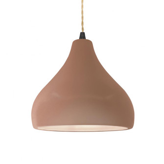 Medium Droplet 1-Light Pendant (254|CER-6563-ADOB-MBLK-BEIG-TWST) Medium Droplet 1-Light Pendant (254|CER-6563-ADOB-MBLK-BEIG-TWST)