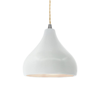 Small Droplet 1-Light Pendant (254|CER-6560-WHT-NCKL-BEIG-TWST-LED1-700)