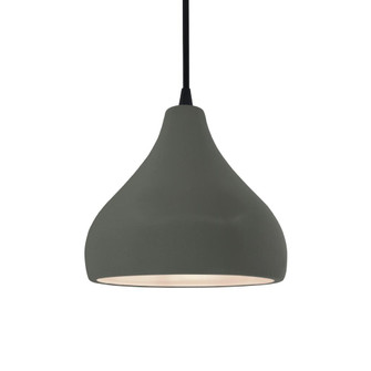 Small Droplet 1-Light Pendant (254|CER-6560-PWGN-MBLK-BKCD)