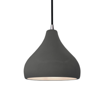 Small Droplet LED Pendant (254|CER-6560-GRY-NCKL-BKCD-LED1-700)