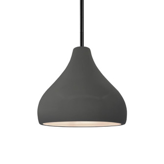 Small Droplet 1-Light Pendant (254|CER-6560-GRY-MBLK-RIGID-LED1-700)