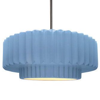 Large Tier Pleated 1-Light Pendant (254|CER-6555-SKBL-NCKL-RIGID-LED1-700)