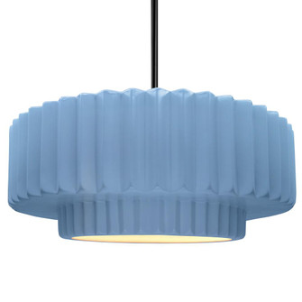 Large Tier Pleated 1-Light Pendant (254|CER-6555-SKBL-MBLK-RIGID-LED1-700)