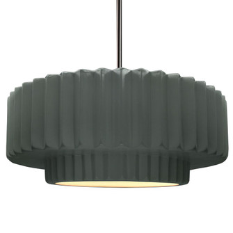 Large Tier Pleated 1-Light Pendant (254|CER-6555-PWGN-NCKL-RIGID-LED1-700)