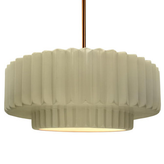 Large Tier Pleated 1-Light Pendant (254|CER-6555-VAN-BRSS-RIGID)