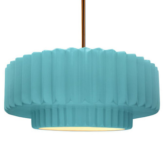 Large Tier Pleated 1-Light Pendant (254|CER-6555-RFPL-BRSS-RIGID)