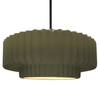 Large Tier Pleated 1-Light Pendant (254|CER-6555-MGRN-MBLK-RIGID-LED1-700)