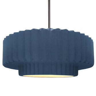 Large Tier Pleated 1-Light Pendant (254|CER-6555-MDMT-NCKL-RIGID-LED1-700)