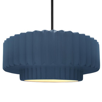 Large Tier Pleated 1-Light Pendant (254|CER-6555-MDMT-MBLK-RIGID-LED1-700)