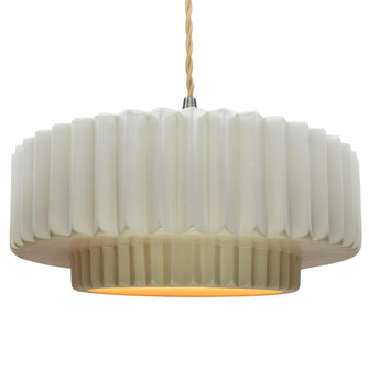 Large Tier Pleated 1-Light Pendant (254|CER-6555-MTGD-NCKL-BEIG-TWST)