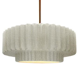 Large Tier Pleated LED Pendant (254|CER-6555-CRK-BRSS-RIGID-LED1-700)