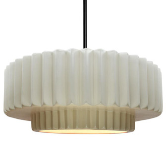 Large Tier Pleated 1-Light Pendant (254|CER-6555-MAT-MBLK-RIGID)