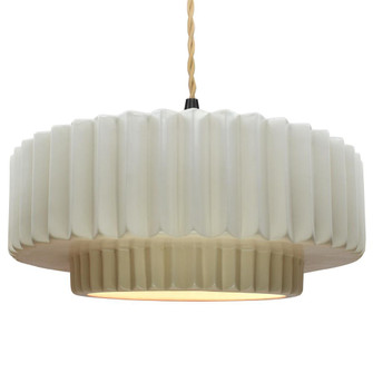 Large Tier Pleated 1-Light Pendant (254|CER-6555-MAT-MBLK-BEIG-TWST)