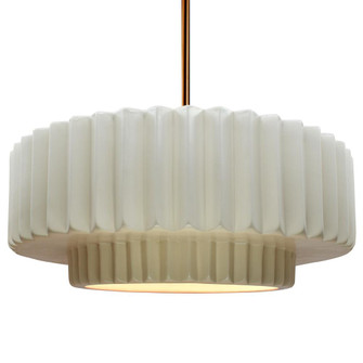 Large Tier Pleated 1-Light Pendant (254|CER-6555-MAT-BRSS-RIGID)