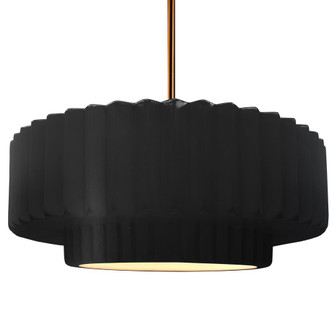 Large Tier Pleated 1-Light Pendant (254|CER-6555-CRB-BRSS-RIGID-LED1-700)